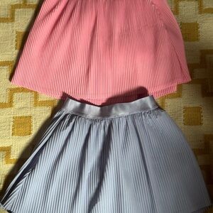 Pink and Purple Athleisure Preppy Pleated Skorts- Pair